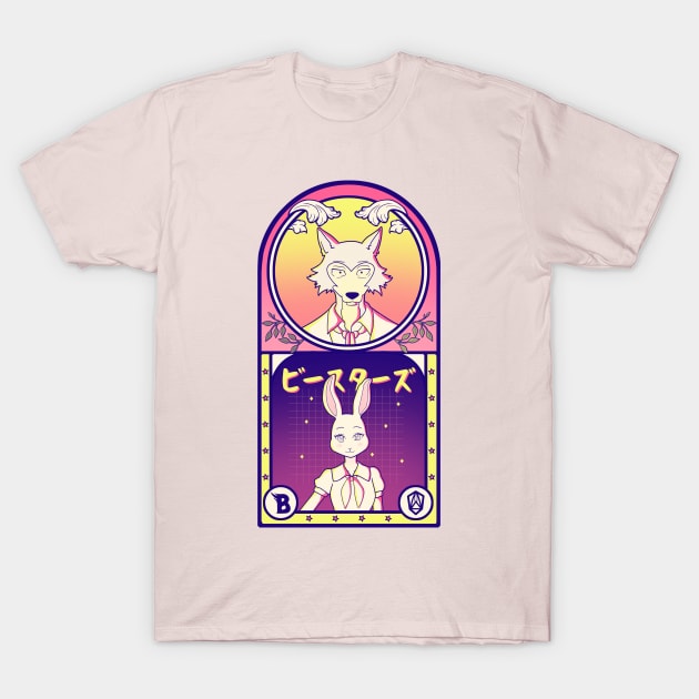 The Wolf and the Rabbit // Anime Animals Tv Show Merch T-Shirt by leepianti